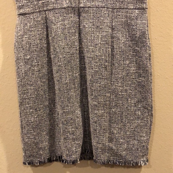 BANANA REPUBLIC FACTORY blue & white, tweed, short sleeve, zipper back dress - Picture 8 of 9